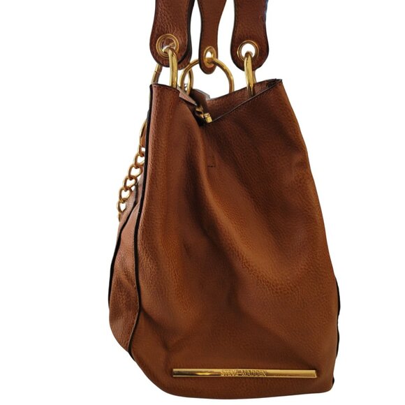 Steve Madden Brown Leather Tote Bag & Removable Pouch - Picture 8 of 10